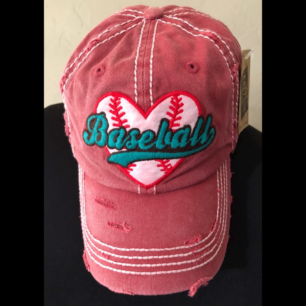 Ladies distressed baseball cap